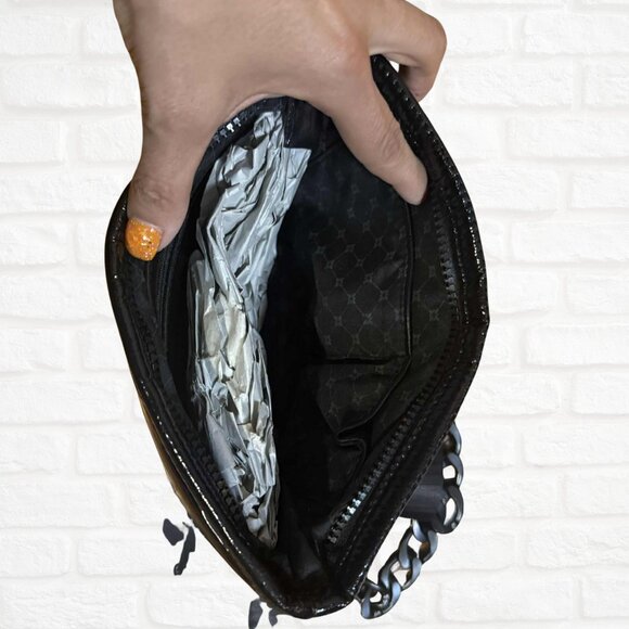 NWT BCBGeneration Channel Quilted East West Crossbody Bag Black Nylon Puffer - Picture 10 of 10